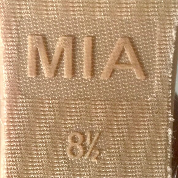 MIA Blue Denim Knot Espadrille Wedge Sandals Cork Size 8.5 Open Toe - Picture 11 of 11